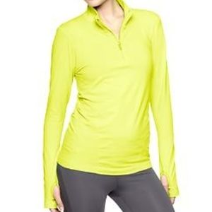 Gap Neon Running full zip Fit Motion Neon Yellow Thumb holes Large